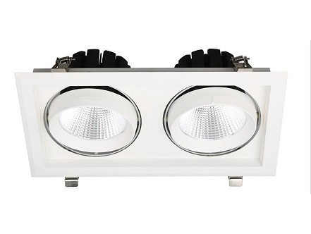 LED downlighter kockasti 2x30W Sein IP20 5600lm WW 3000K 15