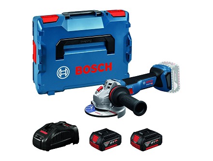 Bosch GWS 18V-11, 2 x 5.0Ah baterija + Brzi punjač + L-BOXX 136,  Akumulatorska ugaona brusilica