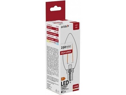 LED Filament sveca 6W E14 NW 4000K visok lumen