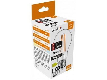 LED Filament lopta 4.9W E27 A60 NW 4000K 806lm