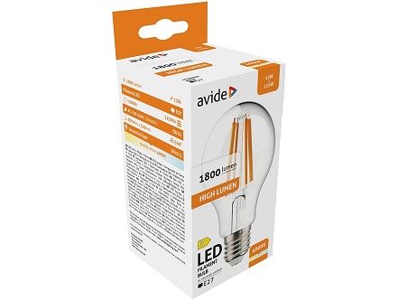 LED Filament lopta 12W E27 A65 NW 4000K visok lumen