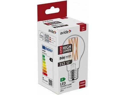 LED Filament lopta 3.8W E27 WW 3000K 806lm