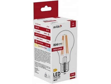 LED Filament lopta 7W E27 WW 2700K 806lm