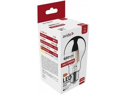 LED Filament sijalica poluogledalo 7W E27 WW 2700K 680lm