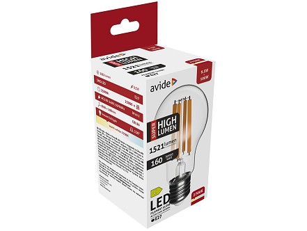 LED Filament lopta 9.5W E27 A60 WW 2700K 1521lm