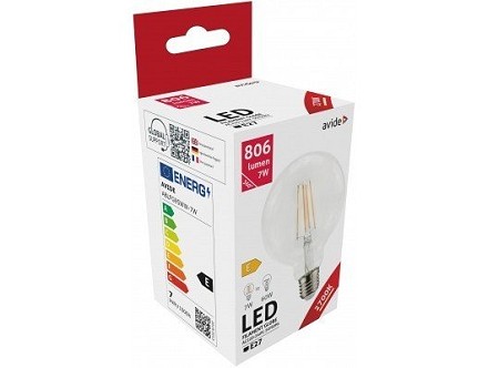 LED Filament lopta G95 7W E27 WW 2700K 506lm