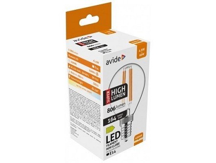 LED Filament lopta Mini 4.9W E14 NW 4000K 806lm