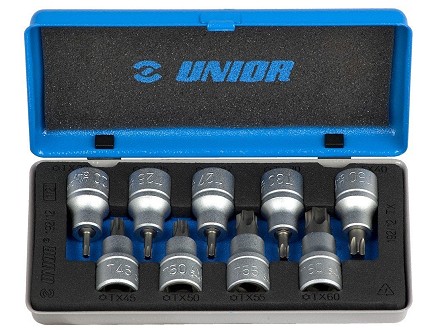 Unior ključevi nasadni sa TX profilom, prihvat 1/2", u metalnoj kutiji 192/12