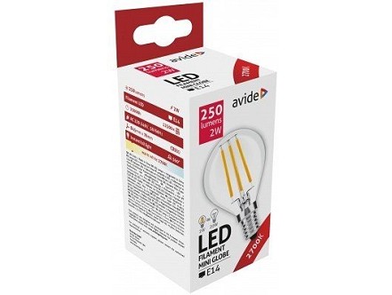LED Filament lopta Mini 2W E14 WW 2700K