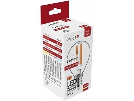 LED Filament lopta Mini 4.5W E14 WW 2700K 470lm