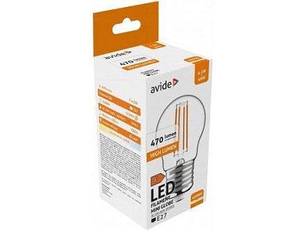 LED Filament lopta Mini 4.5W E27 NW 4000K 470lm