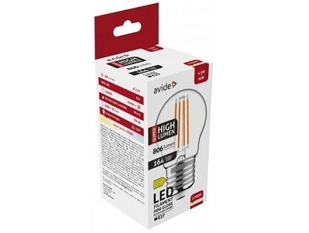 LED Filament lopta Mini 4.9W E27 WW 2700K 806lm