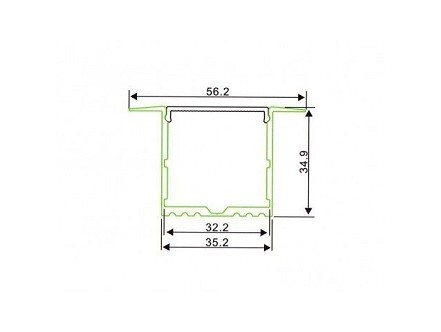 ALUPROFIL ZA LED TRAKE UGRADNI 2m EL-AL017-R