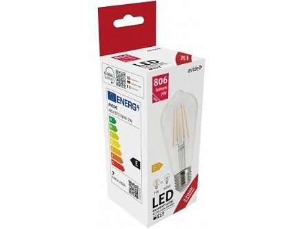 LED Filament sijalica ST57 7W E27 WW 2700K 806lm