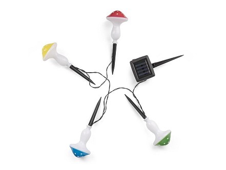 Solarna LED lampa 4 pecurke 4 boja IP44