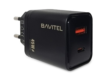 Bavitel punjač 45W Usb A+ Type C crna
