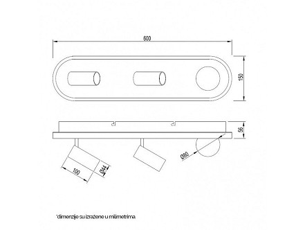 LED PLAFONJERA 18W WW 3000K TOPLO BELA VESTA 479 CRNA BBLINK