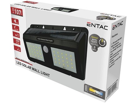 Solarna zidna lampa 2.3W SMD 3 moda sa senzorom IP44 107lm
