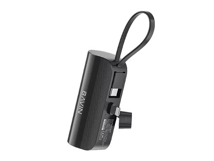 Bavin Power bank 5000mAh Ligtning port + kabl type-C crna - PC013 PRO