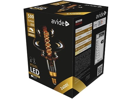 LED Filament Jumbo Pearl Amber 8W 160x210mm E27 2400K Dimm