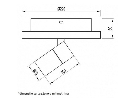 LED PLAFONJERA 12W WW 3000K TOPLO BELA VESTA 477 CRNA BBLINK