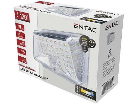 Solarna zidna lampa 1.5W SMD 3 moda sa senzorom IP44 6400K