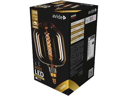 LED Filament Jumbo Ross Amber 8W 180x295mm E27 2400K Dimm