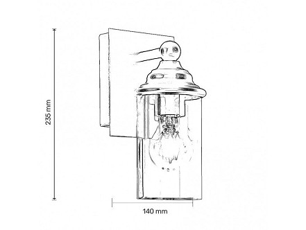 SPOLJNA ZIDNA LAMPA 1XE27 1033 CRNA IP44 BBLINK