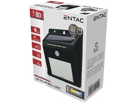 Solarna zidna lampa 1.2W SMD 3 moda sa senzorom IP44 80lm