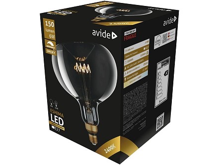 LED Filament Jumbo Eshima Smoky 6W 190x255mm E27 2400K Dimm
