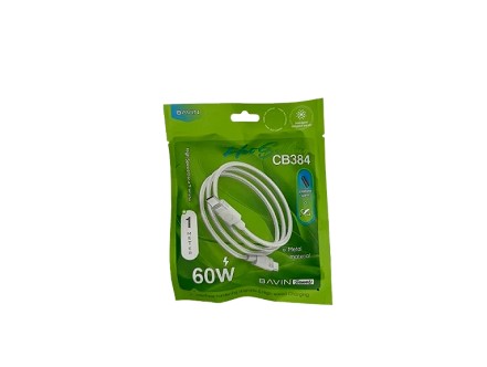 Bavin kabl pleteni 60W  1m Type C-Type C bela - CB384CC