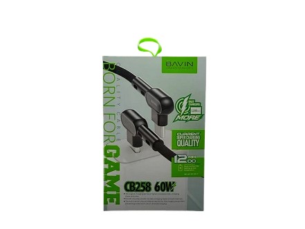 Bavin kabl 90° 60W  1,2m Type C-Type C bela - CB258CC
