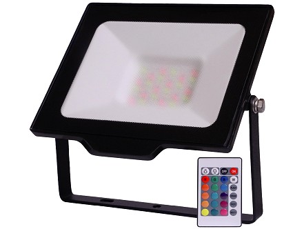 LED reflektor SMD 100lm/W Slim 30W RGB IR remote crna