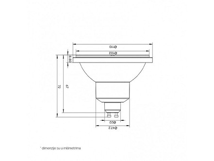 LED SIJALICA AR111 GU10 12W WW TOPLO BELA DIMABILNA BBLINK