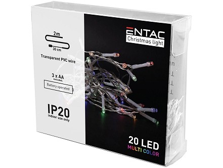LED 20 Bozicni svetlosni venac IP20 Multicolor 2m 3xAA