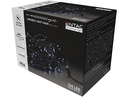 LED 240 Bozicni venac IP44 sa nastavkom CW 24m bez adaptera