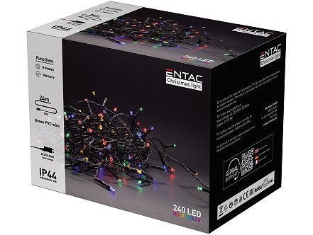 LED 240 Bozicni svetlosni venac IP44 24m Multikolor 220V