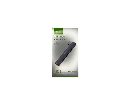 Bavin USB HUB 90° 4/1 3*Usb 2.0+ 1* Usb 3.0 siva HUB-16