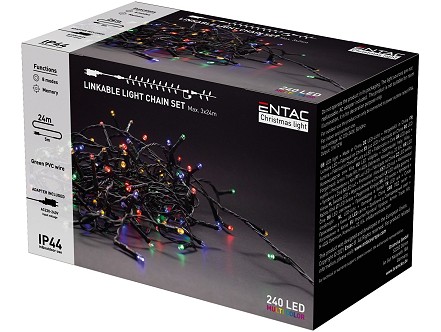 LED 240 Bozicni venac IP44 sa nastavkom MC 24m + adapter