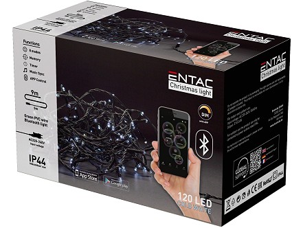 LED 120 Bozicni svetlosni venac IP44 6400K 9m sa BT APP