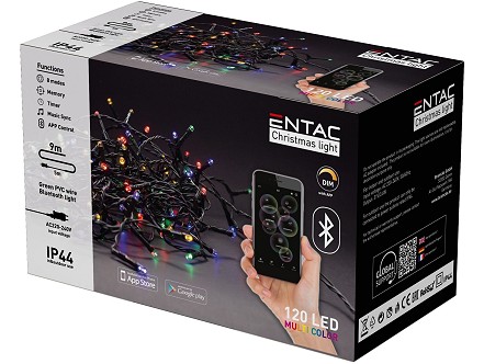 LED 120 Bozicni svetlosni venac IP44 MC 9m sa BT APP
