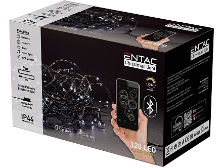 LED 120 Bozicni svetlosni venac IP44 3000K 9m sa BT APP