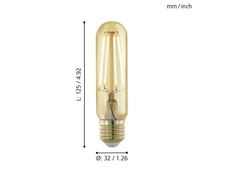 LED SIJALICA E27 T32 4W AMBER 1700K DIM EGLO