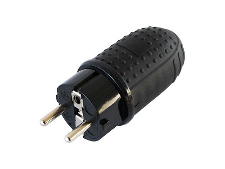 Utikac suko gumeni 16A 250V IP44 crni ravni