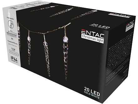 LED 20 Bozicni venac plasticna Ledenica IP44 16cm CW 3m 3xAA