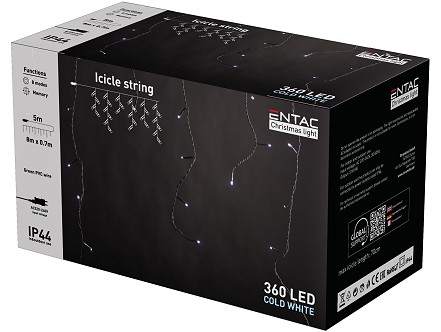 LED 360 Bozicni venac IP44 Ledenica 6400K 8m 220V