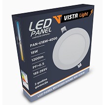 LED panel 18W ugradni 4000K okrugli Vista light