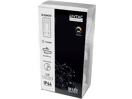 LED 50 Bozicni svetlosni venac IP44 CW 5m IC daljinski 3xAA