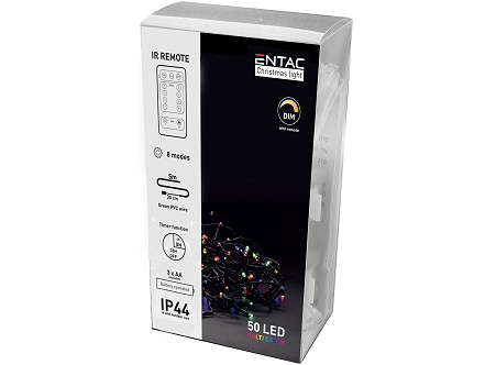 LED 50 Bozicni svetlosni venac IP44 MC 5m IC daljinski 2xAA