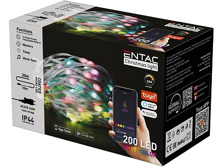 Spoljne novogodisnje lampice IP44 200LED MC 20m Tuya APP